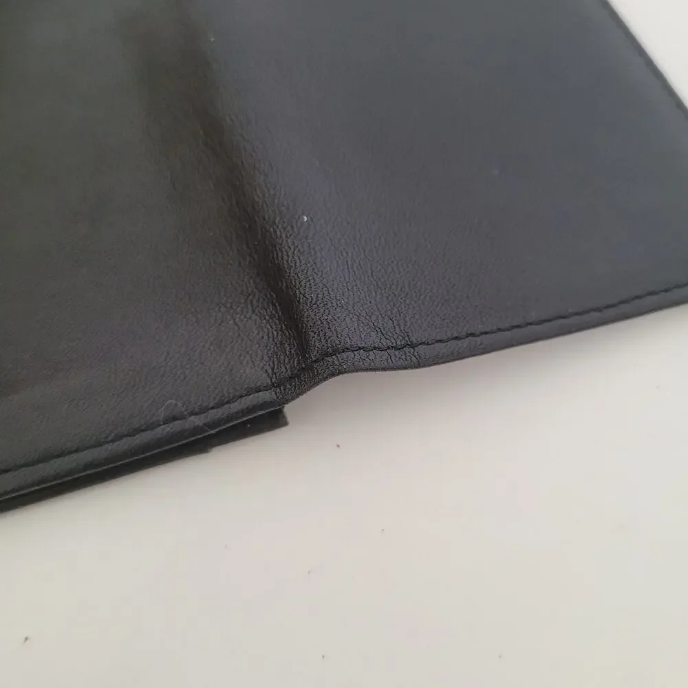 Dunhill‎ Designer Card Wallet Black Bifold Leather Folding Small Logo Vintage